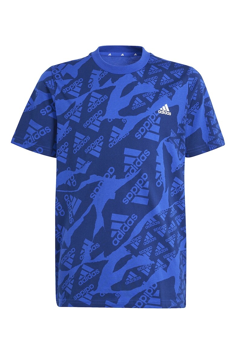 

Хлопковая футболка с логотипом Adidas Sportswear, синий