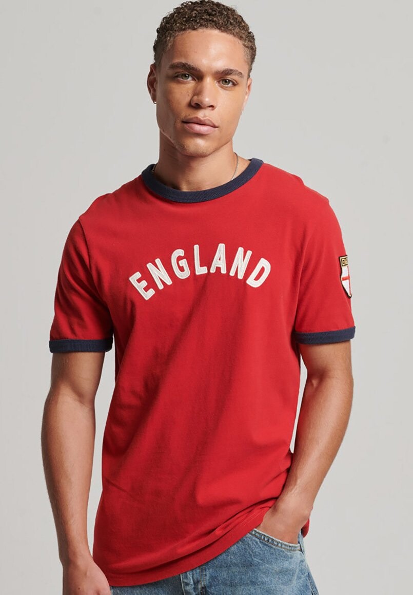 

Футболка с принтом ENGLAND Superdry, цвет varsity red