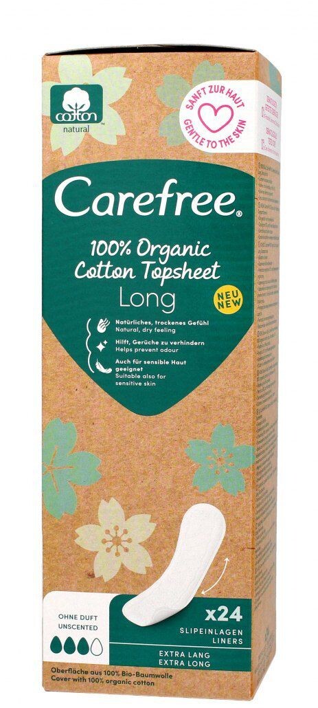 

Carefree 100% Organic Cotton Normal ежедневные прокладки, 24 шт.