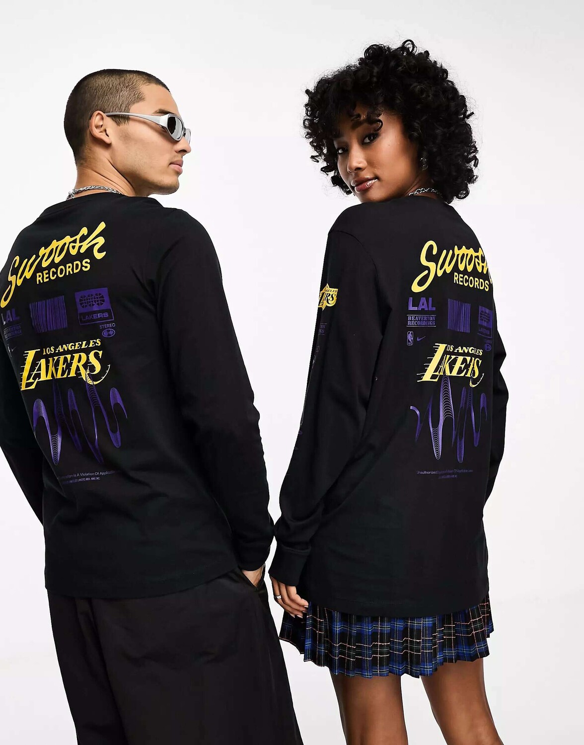 

Черная футболка унисекс с длинными рукавами и графическим принтом Nike NBA LA Lakers, Черный