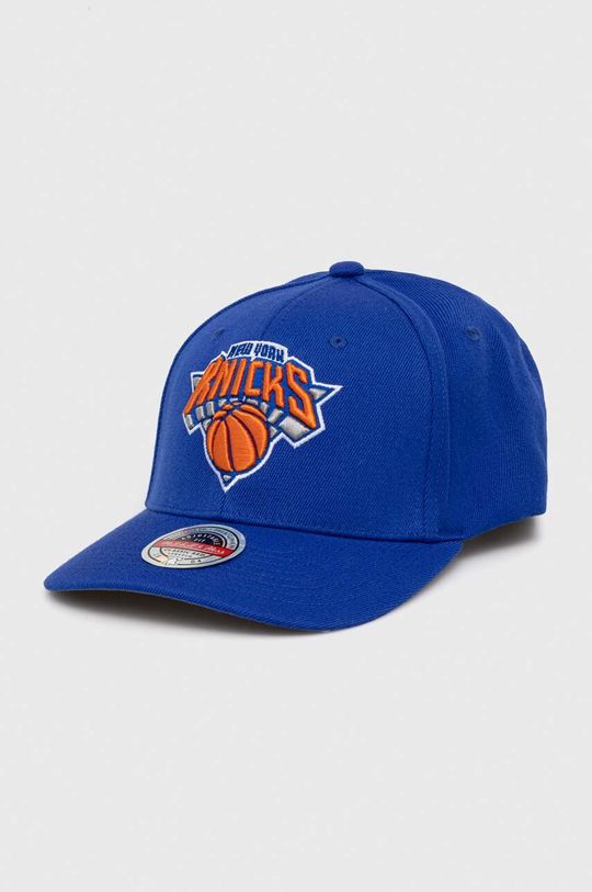 Шляпа с козырьком с добавлением хлопка New York Knicks Mitchell&Ness, синий