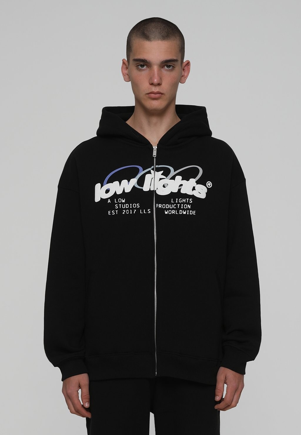 

Толстовка с кремальерой LOW LIGHTS STUDIOS ARCTIC RING LOGO ZIP HOODIE UNISEX, черный