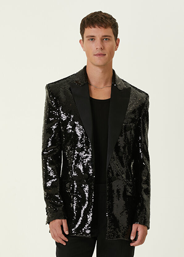 

Черная куртка с пайетками Balmain, Черный