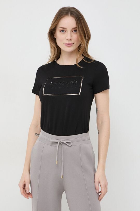 

Хлопковая футболка Armani Exchange, черный