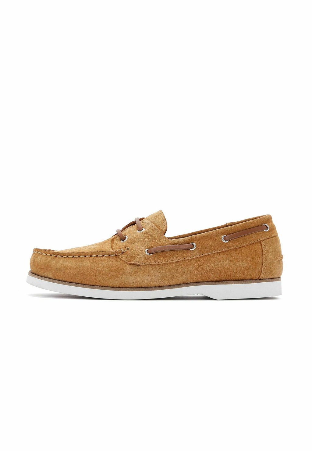 ba0015 laced serrated tan white sole suede sports men shoes Топсайдеры SUEDE BOAT SHOES Derimod, цвет Tan