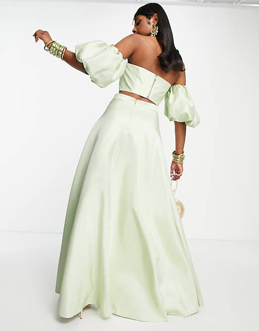 

Синяя атласная юбка lehenga ASOS DESIGN