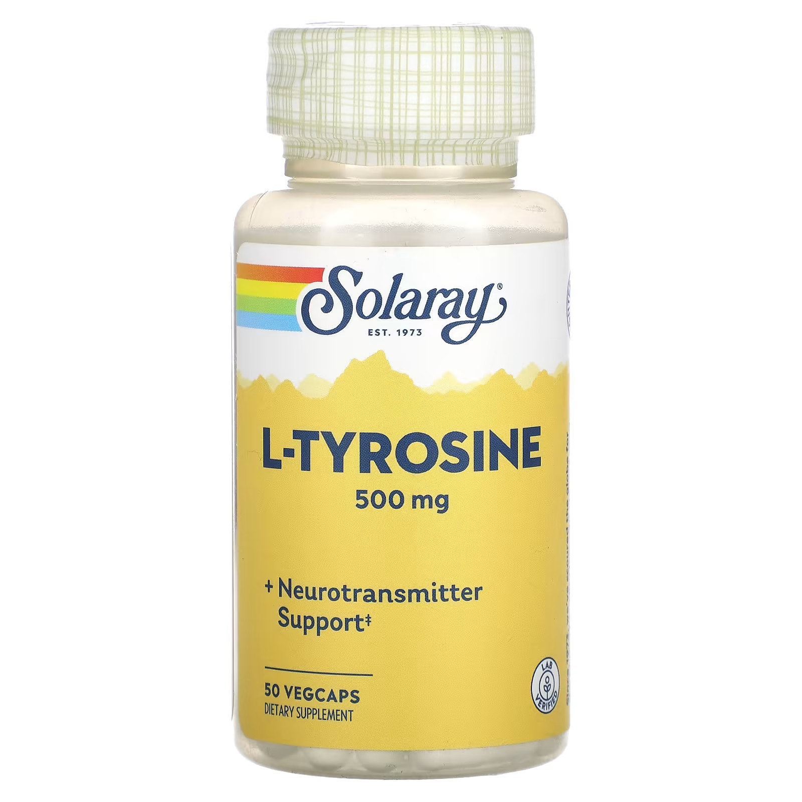 Solaray L-тирозин 500 мг 50 растительных капсул solaray l аргинин l орнитин 750 мг 50 растительных капсул