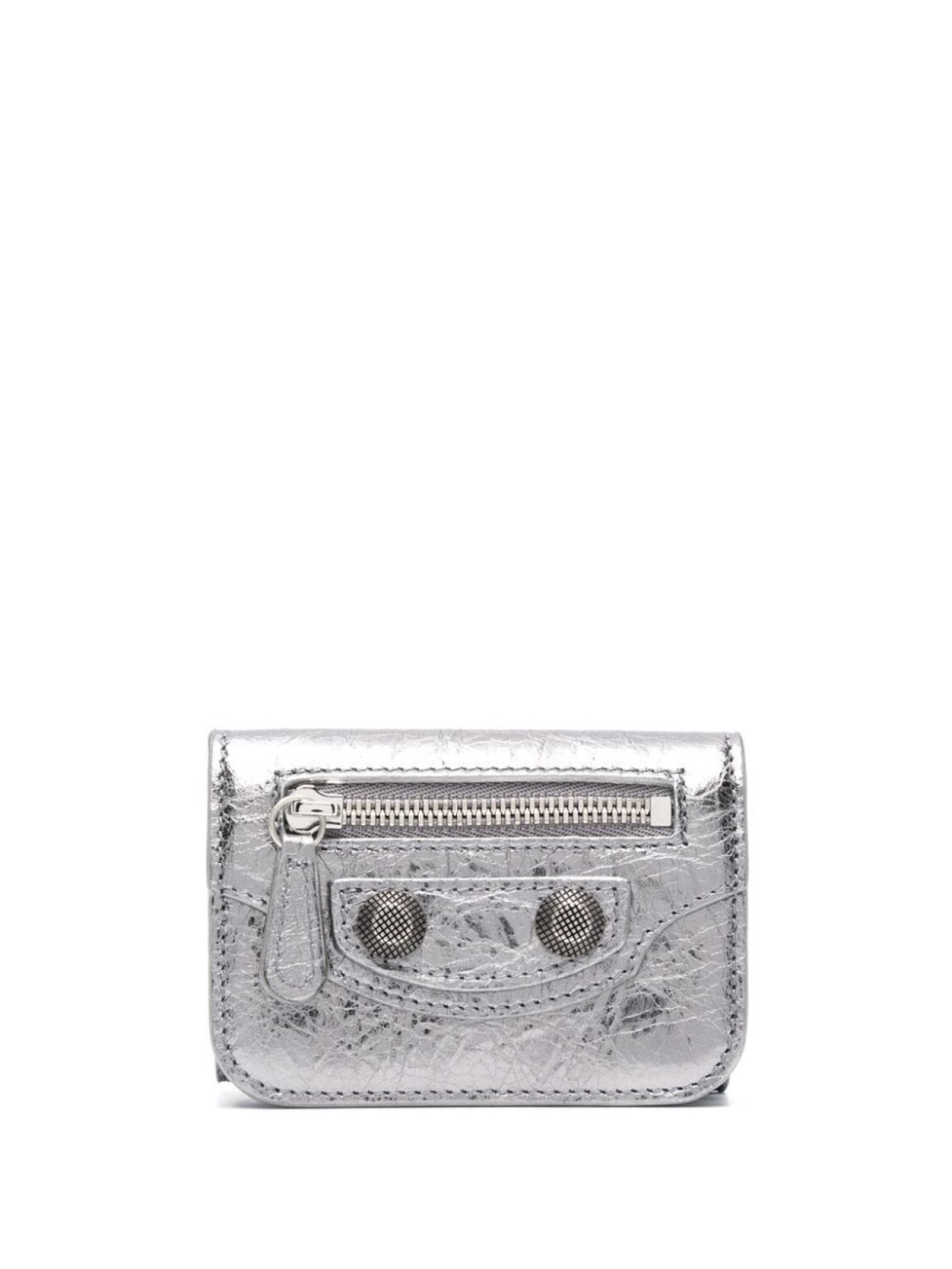 

Balenciaga мини-кошелек Le Cagole с эффектом металлик, серебристый