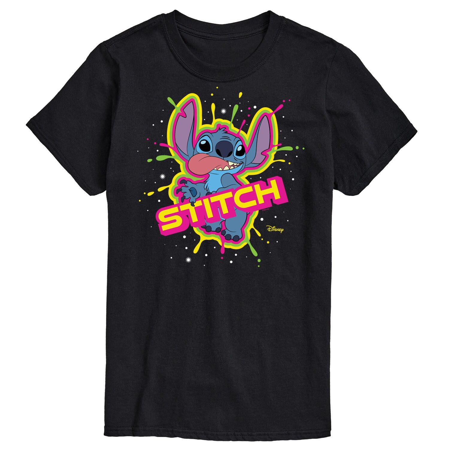 

Футболка 's Lilo & Stitch Big & Tall с цветочным брызгом Disney, черный
