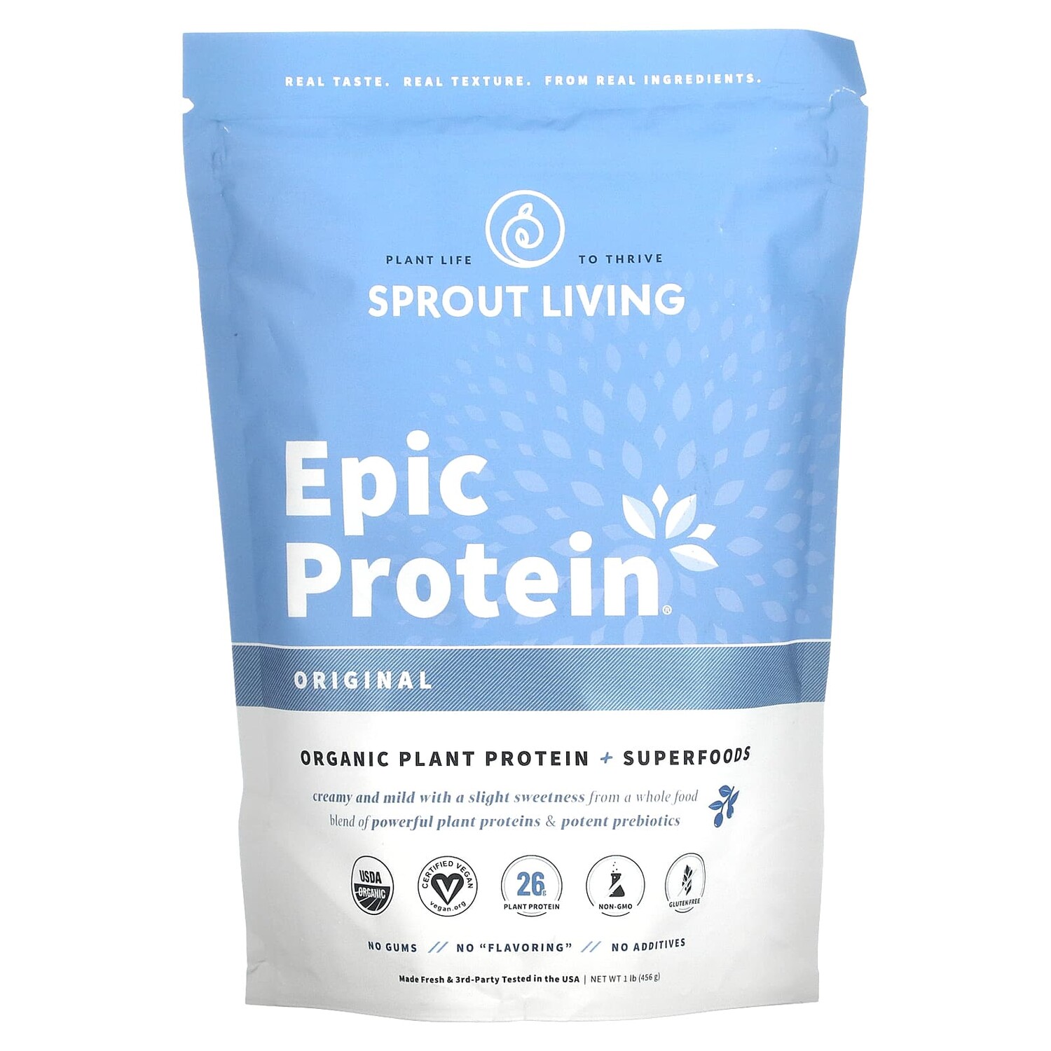 

Epic Protein, органический растительный протеин и суперфуды, классический вкус, 455 г (1 фунт), Sprout Living