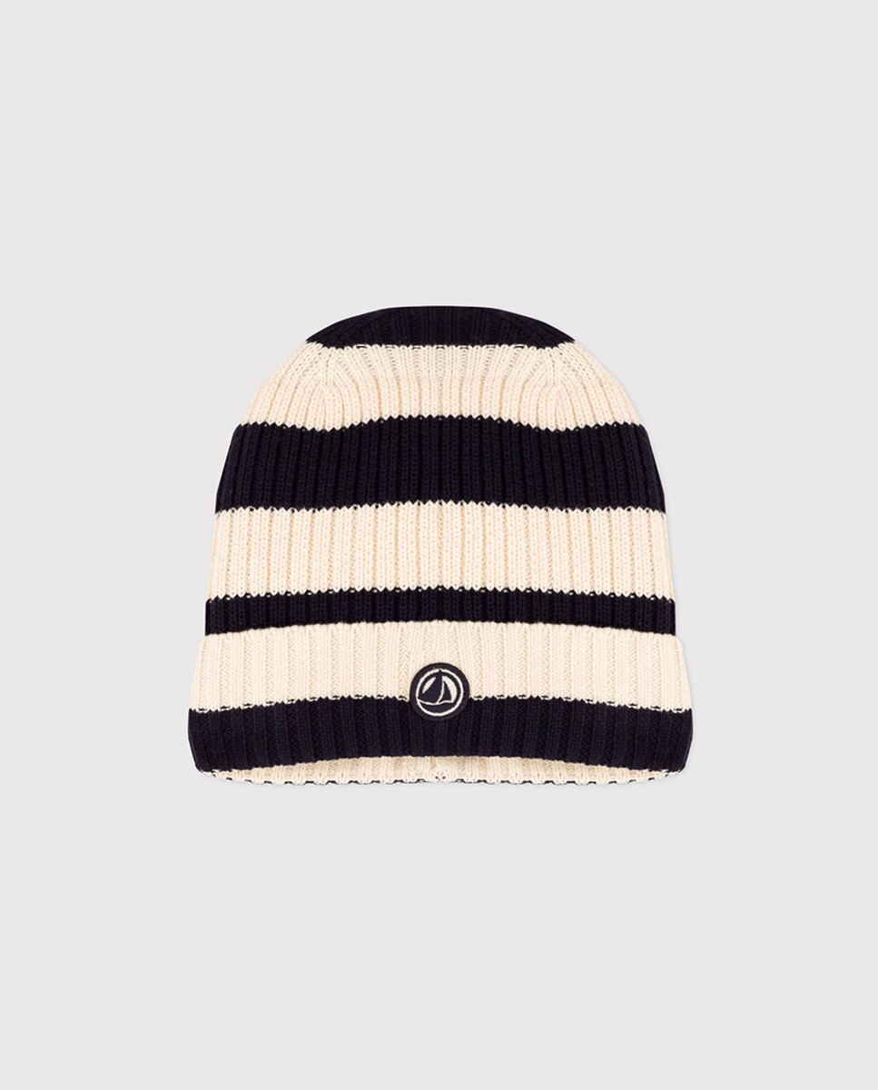 

Вязаная полосатая шапка на флисовой подкладке для мальчика/девочки Petit Bateau, синий