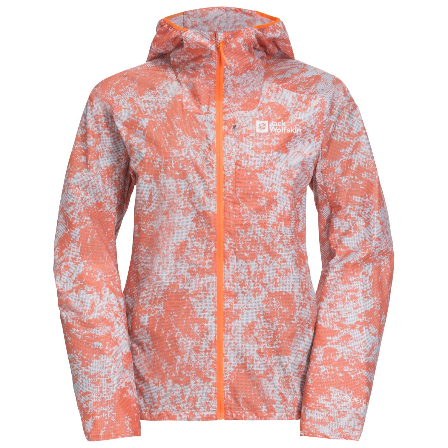 

Ветровка Jack Wolfskin Women's Prelightind, цвет Grid Camo Digital Orange, Серый