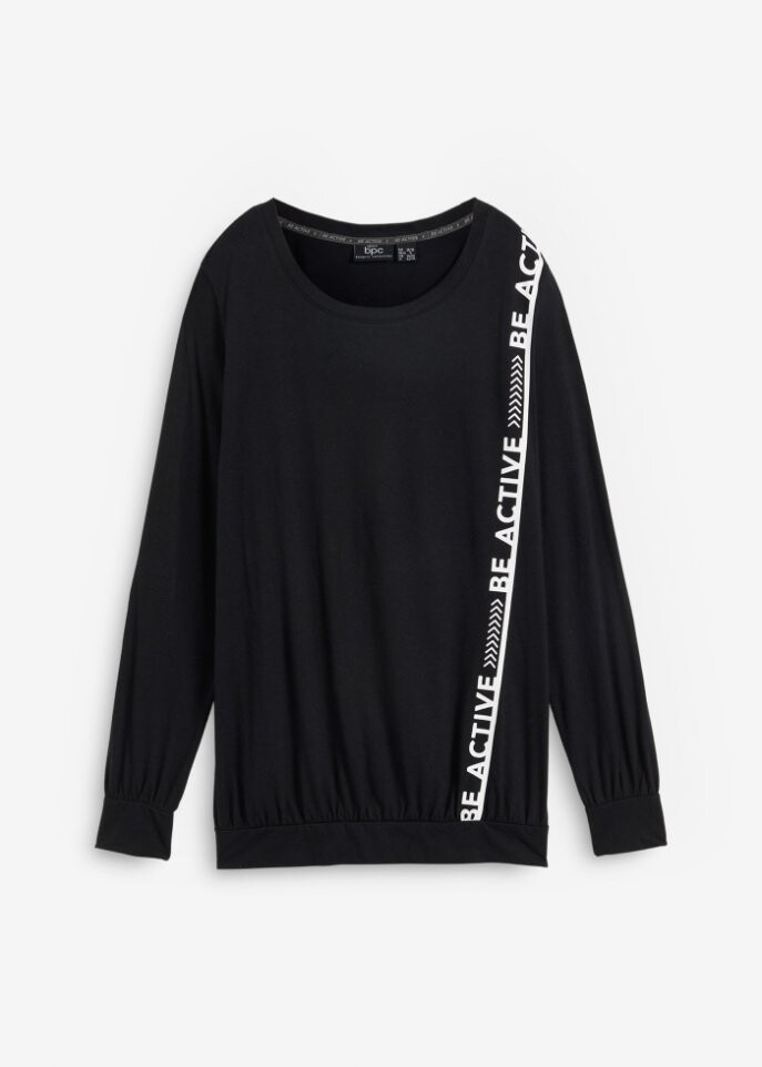 

Свободная спортивная рубашка с длинными рукавами Bpc Bonprix Collection, черный