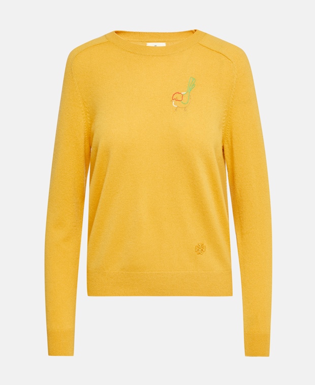 Кашемировый пуловер , темно-желтый Tory Burch