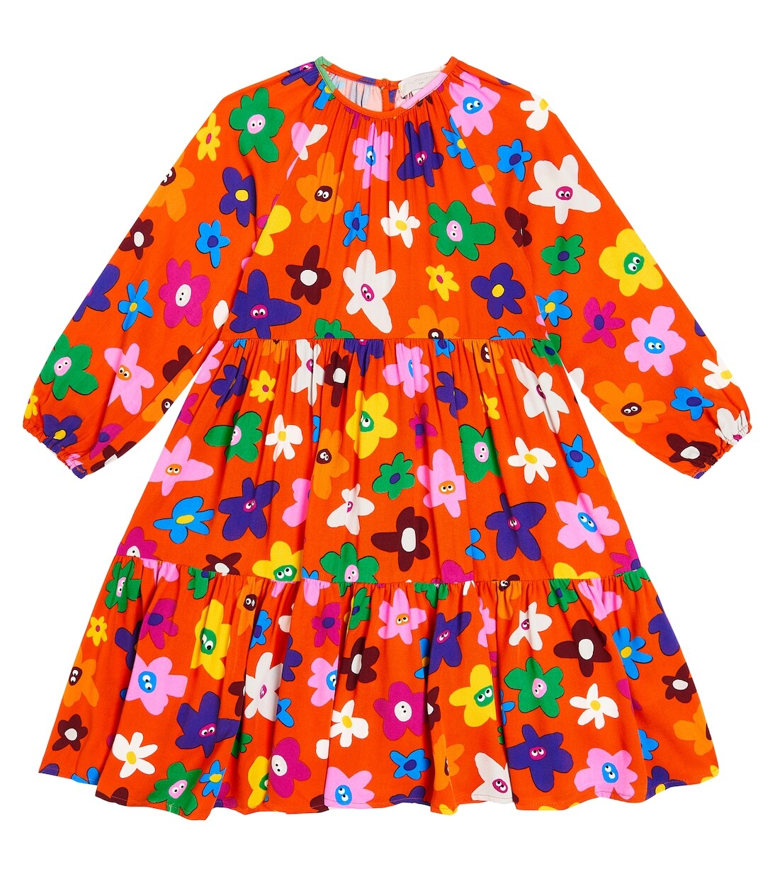 

Платье из джерси с цветочным принтом Stella Mccartney Kids, мультиколор