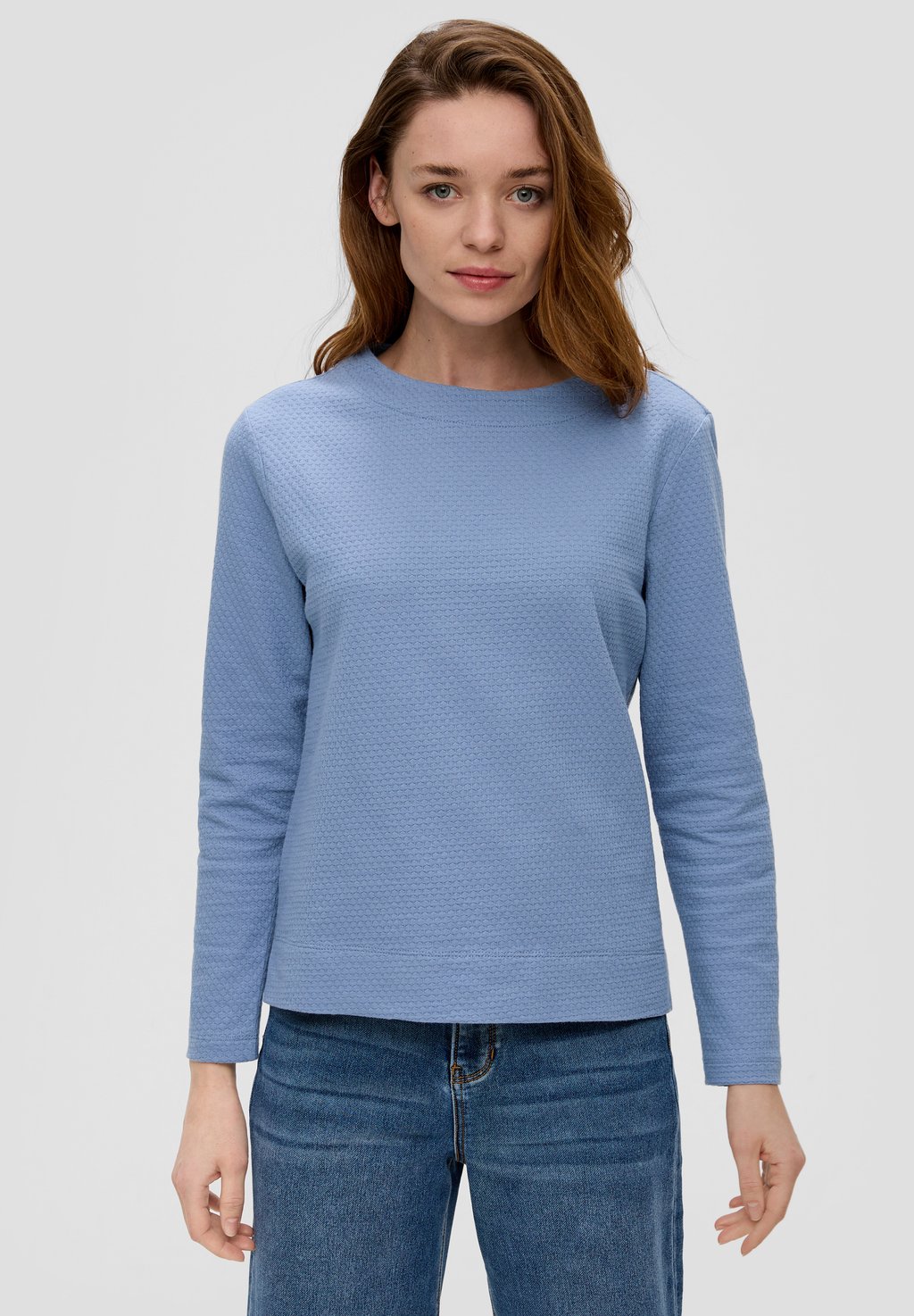 Вязаный свитер MIT DOBBY-STRUKTUR s.Oliver, цвет blassblau