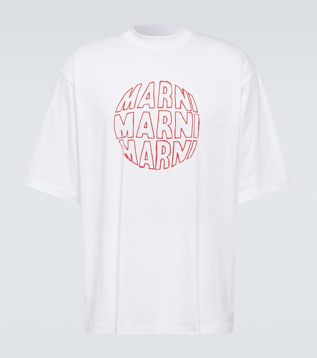 

Футболка из хлопкового джерси с принтом Marni, синий