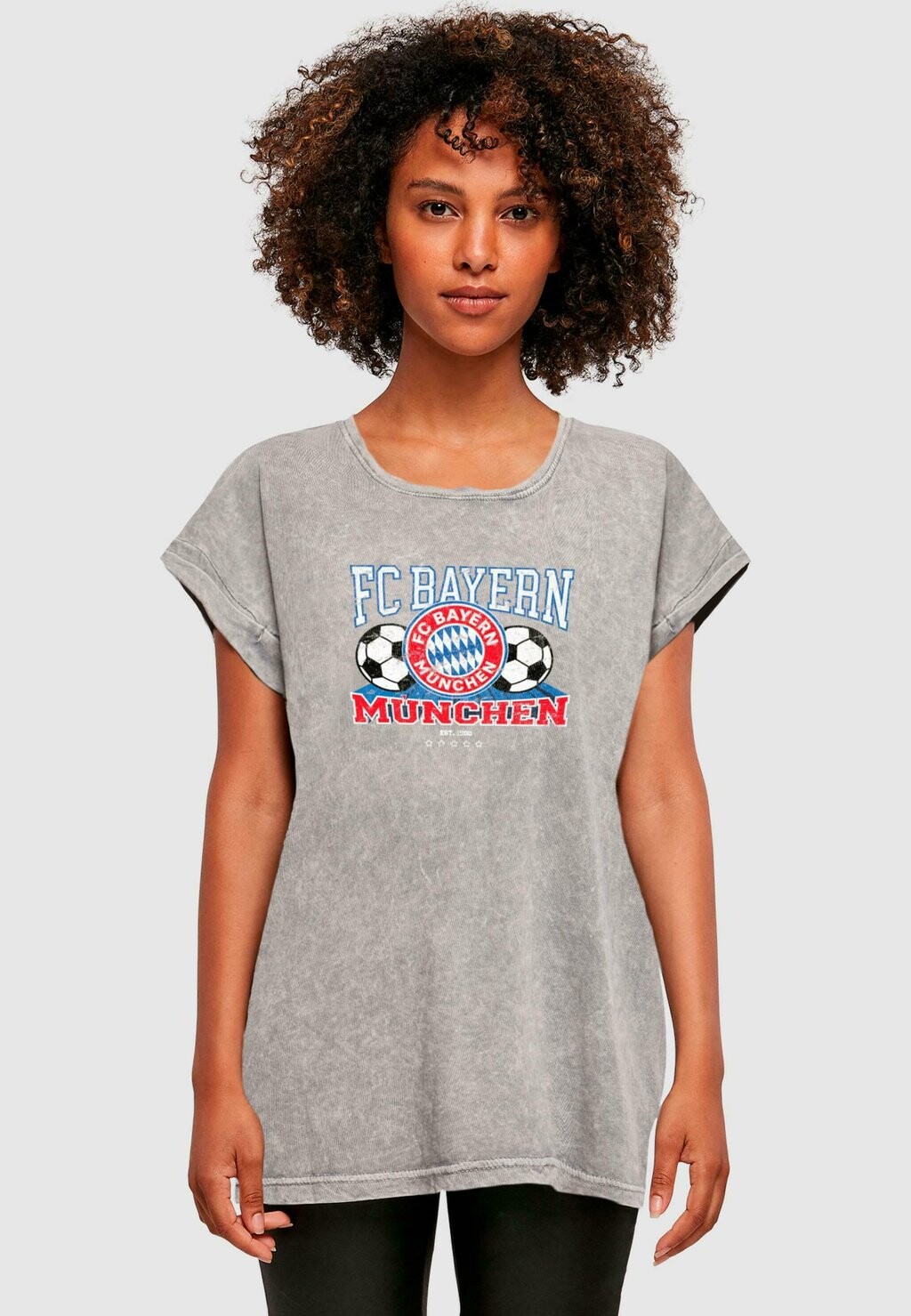 

Футболка с символикой ACID WASHED TEE FC Bayern München, цвет grey black