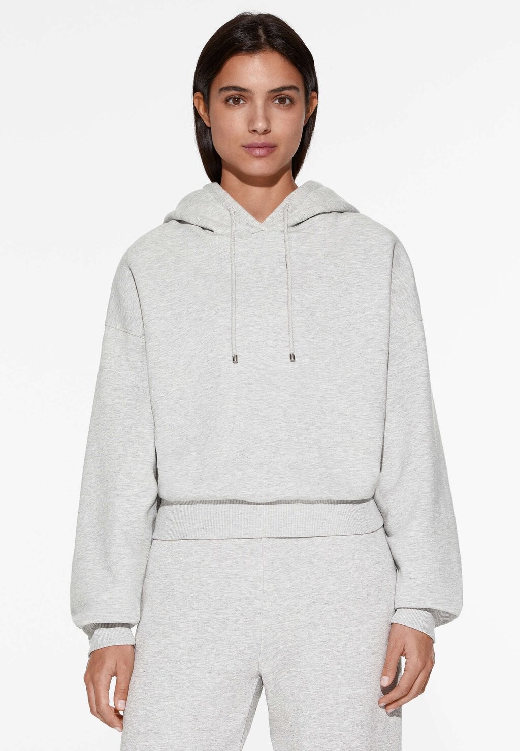 

Толстовка Warm Interior Crop Logo OYSHO, цвет light grey