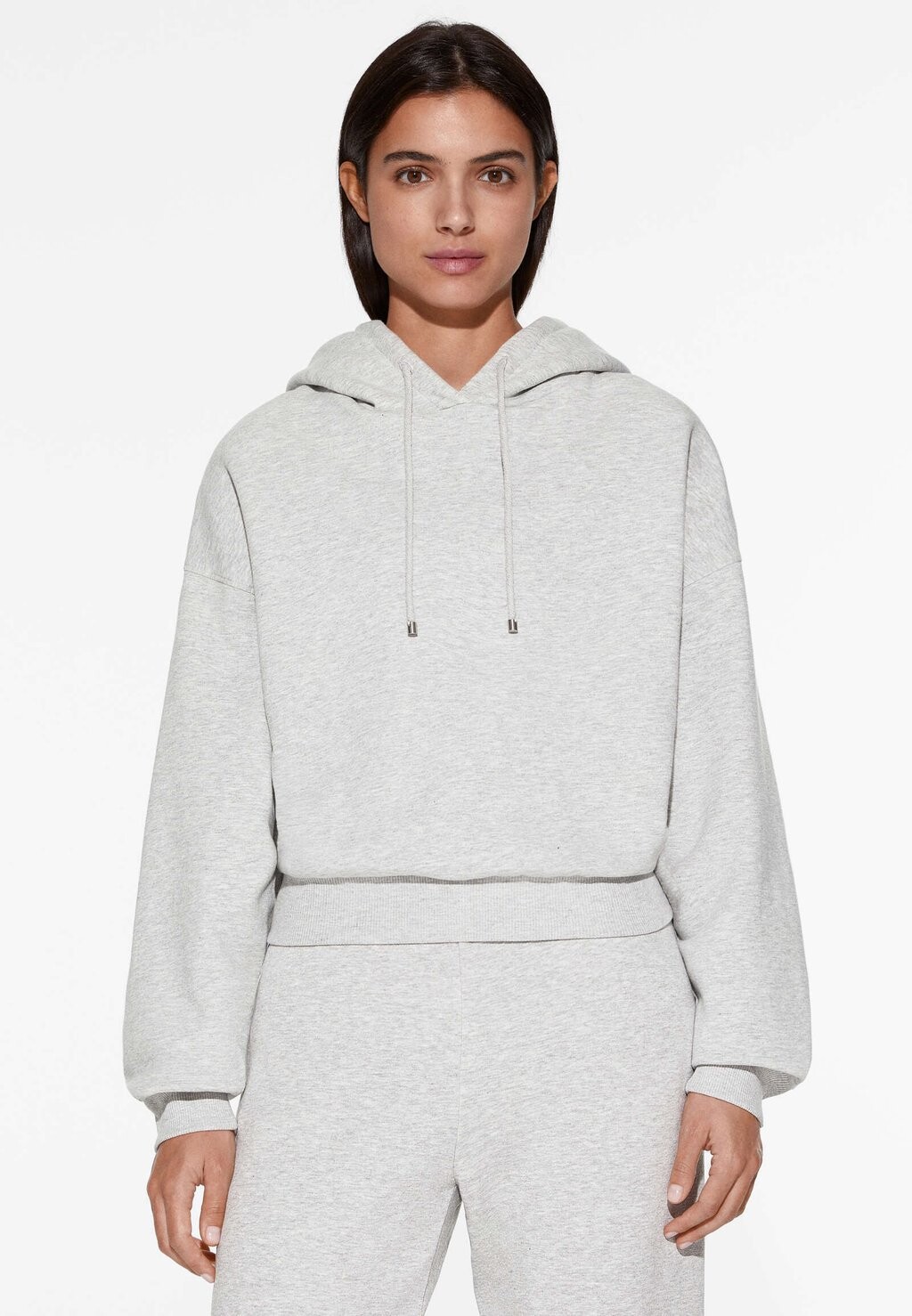 Толстовка Warm Interior Crop Logo OYSHO, цвет light grey толстовка oysho warm interior crop logo светло серый