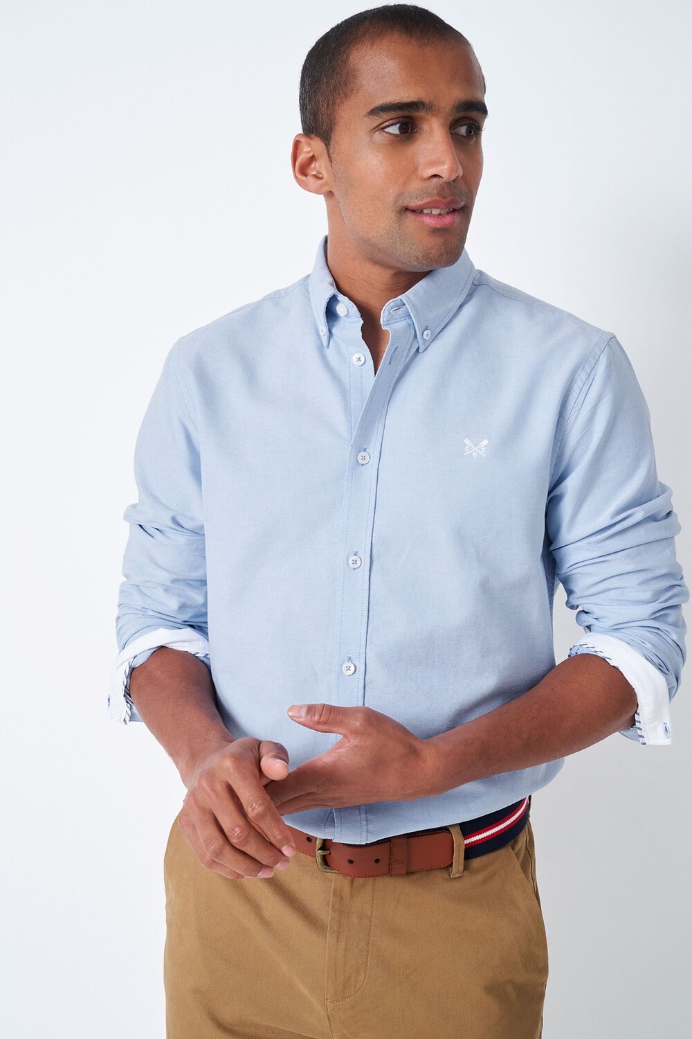 

Классическая хлопковая рубашка Crew Clothing Company, синий