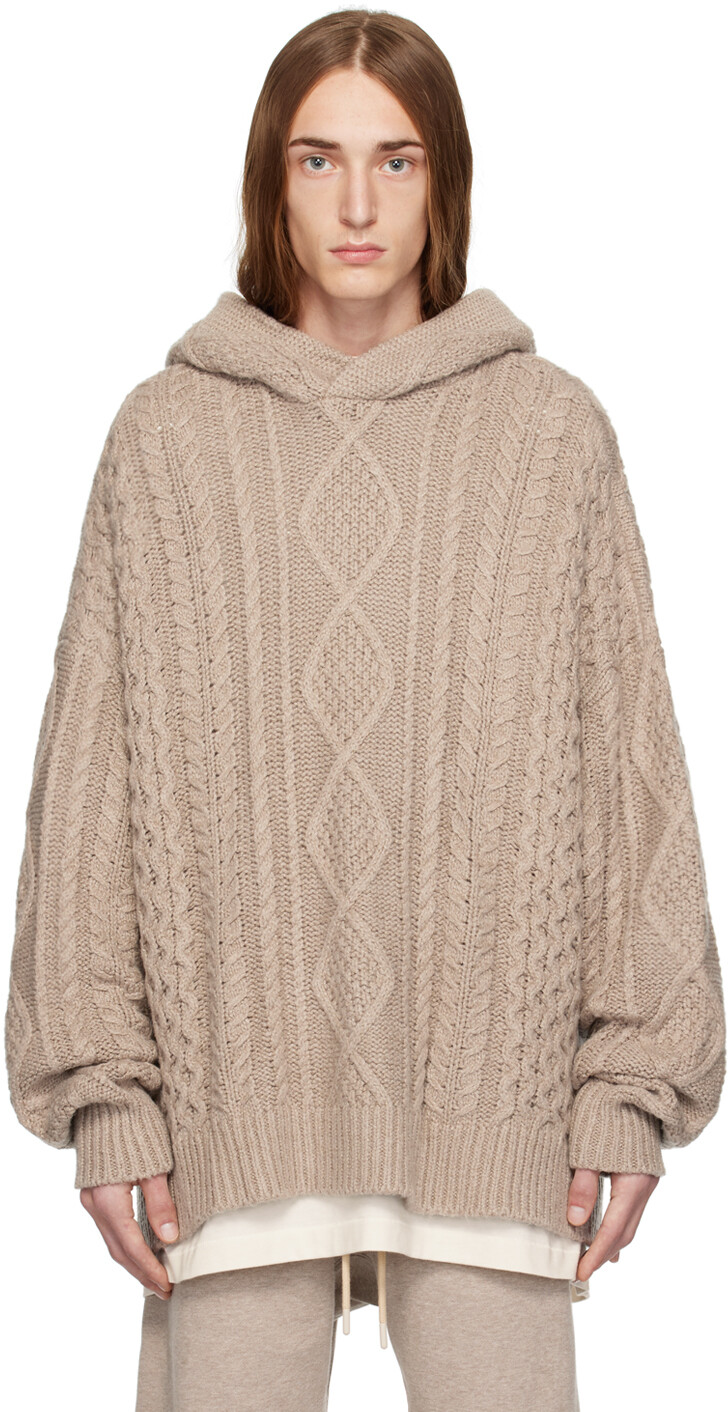 

Бежевый вязаный худи Fear of God ESSENTIALS