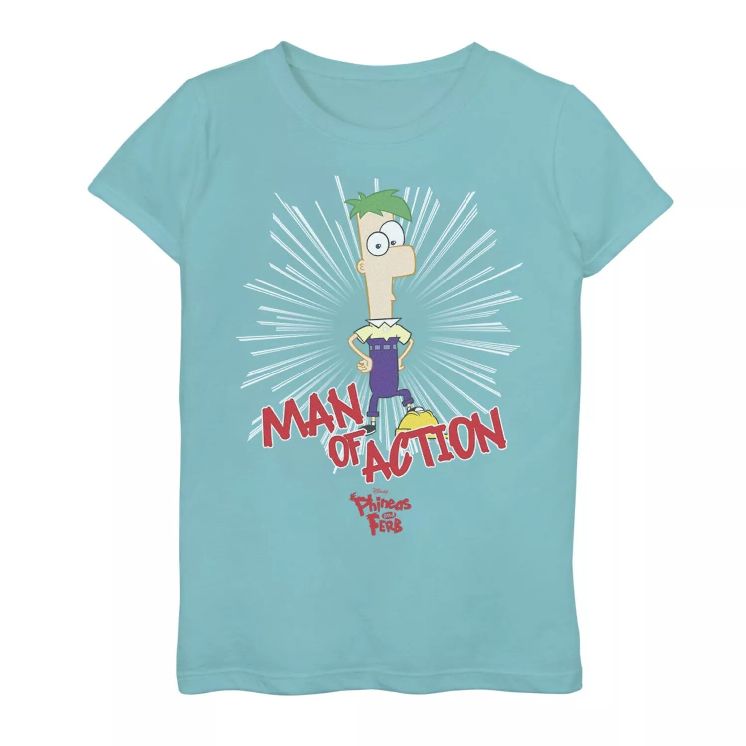 

Футболка с рисунком «Человек действия» для девочек 7–16 лет Disney's Phineas and Ferb Licensed Character