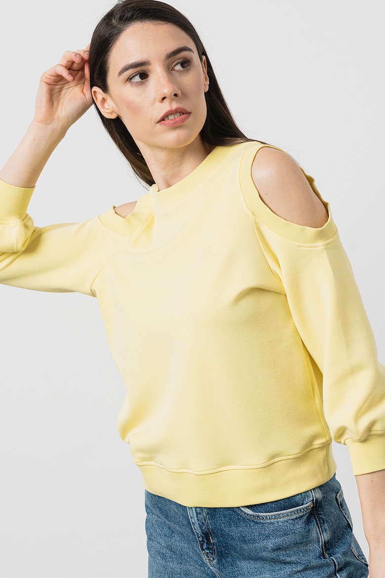 Блузка из модала с вырезами на плечах Karl Lagerfeld, желтый