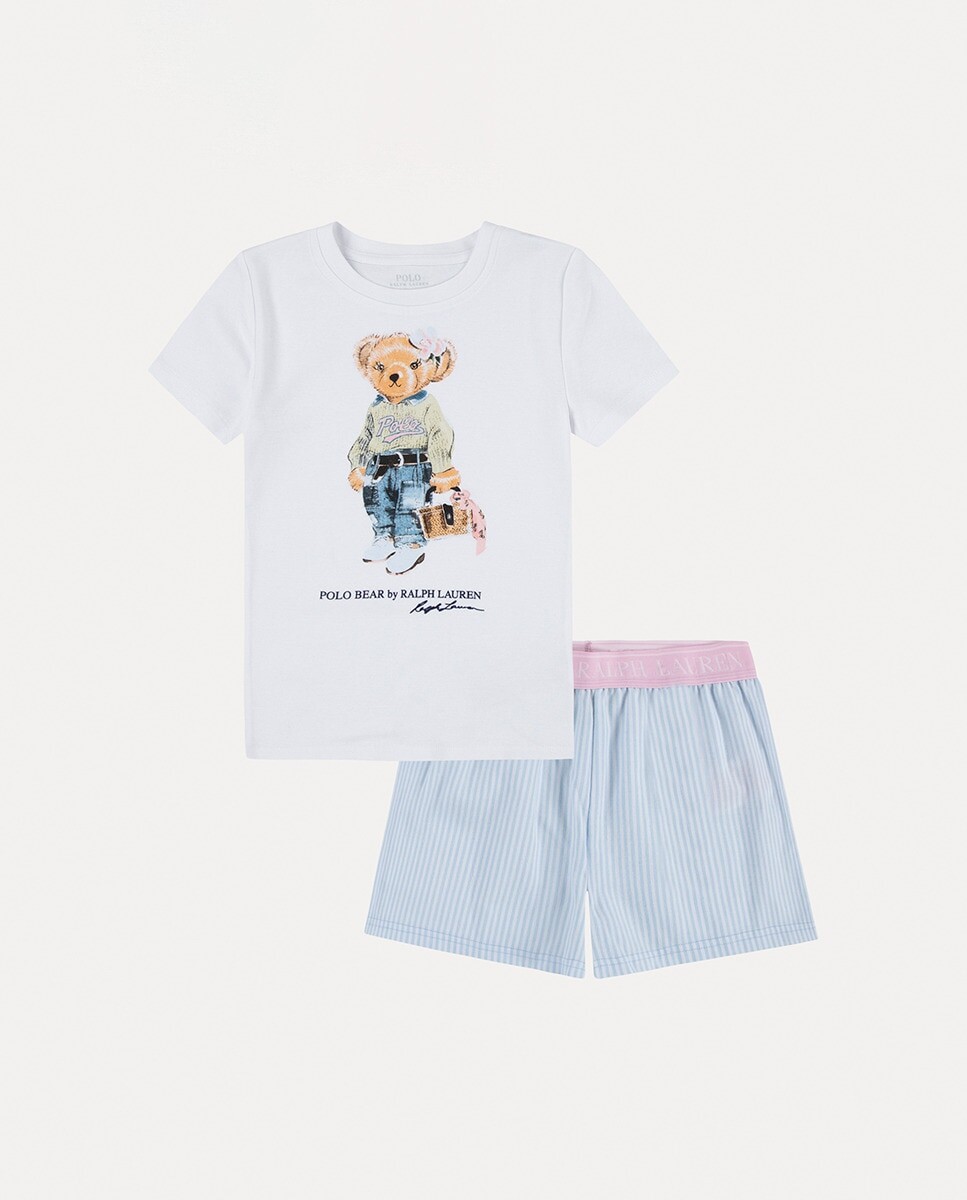 

Пижама для девочки с короткими рукавами. Polo Ralph Lauren, розовый