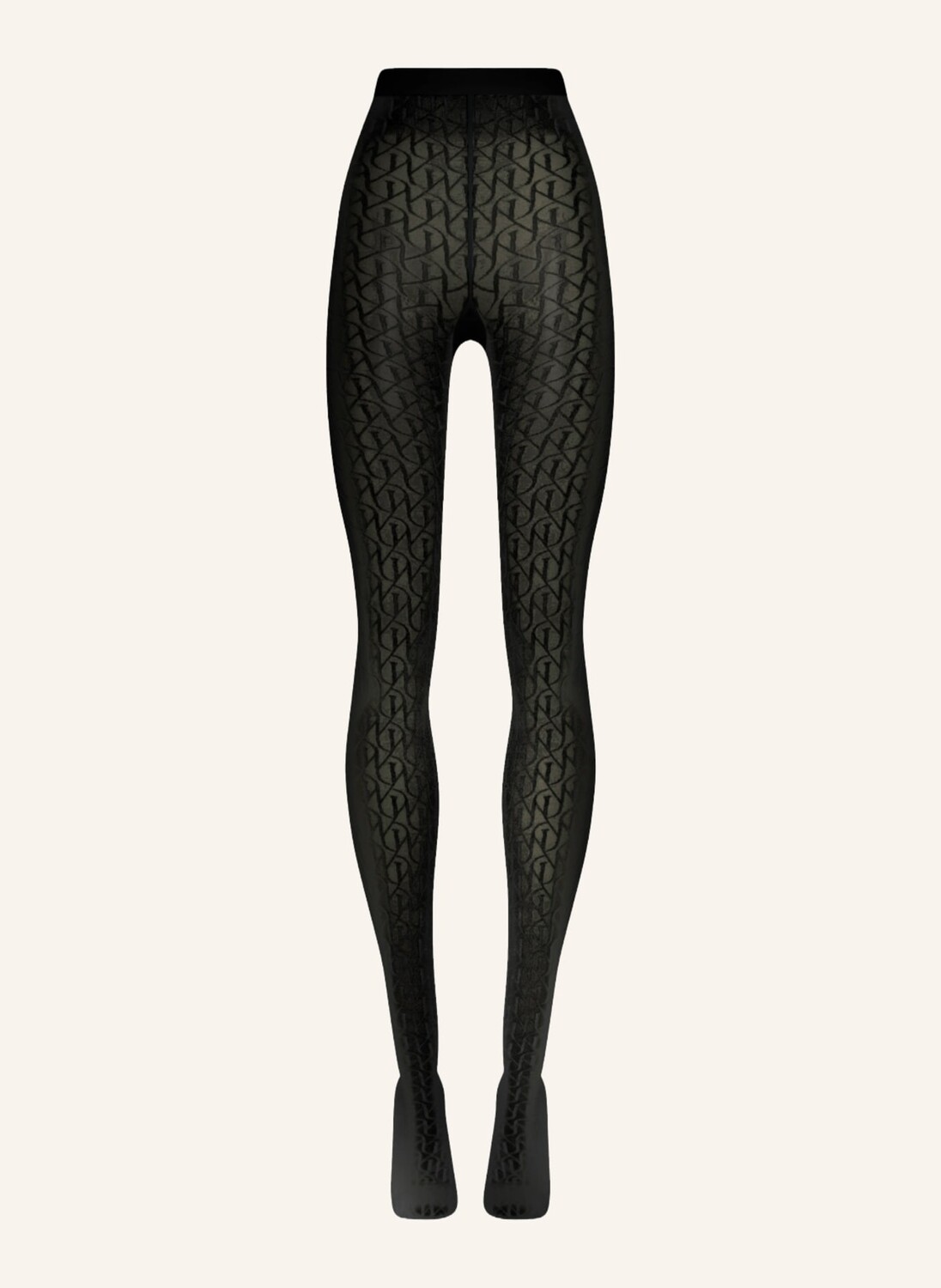 

Прозрачные колготки 20 ден с кружевом Wolford, черный