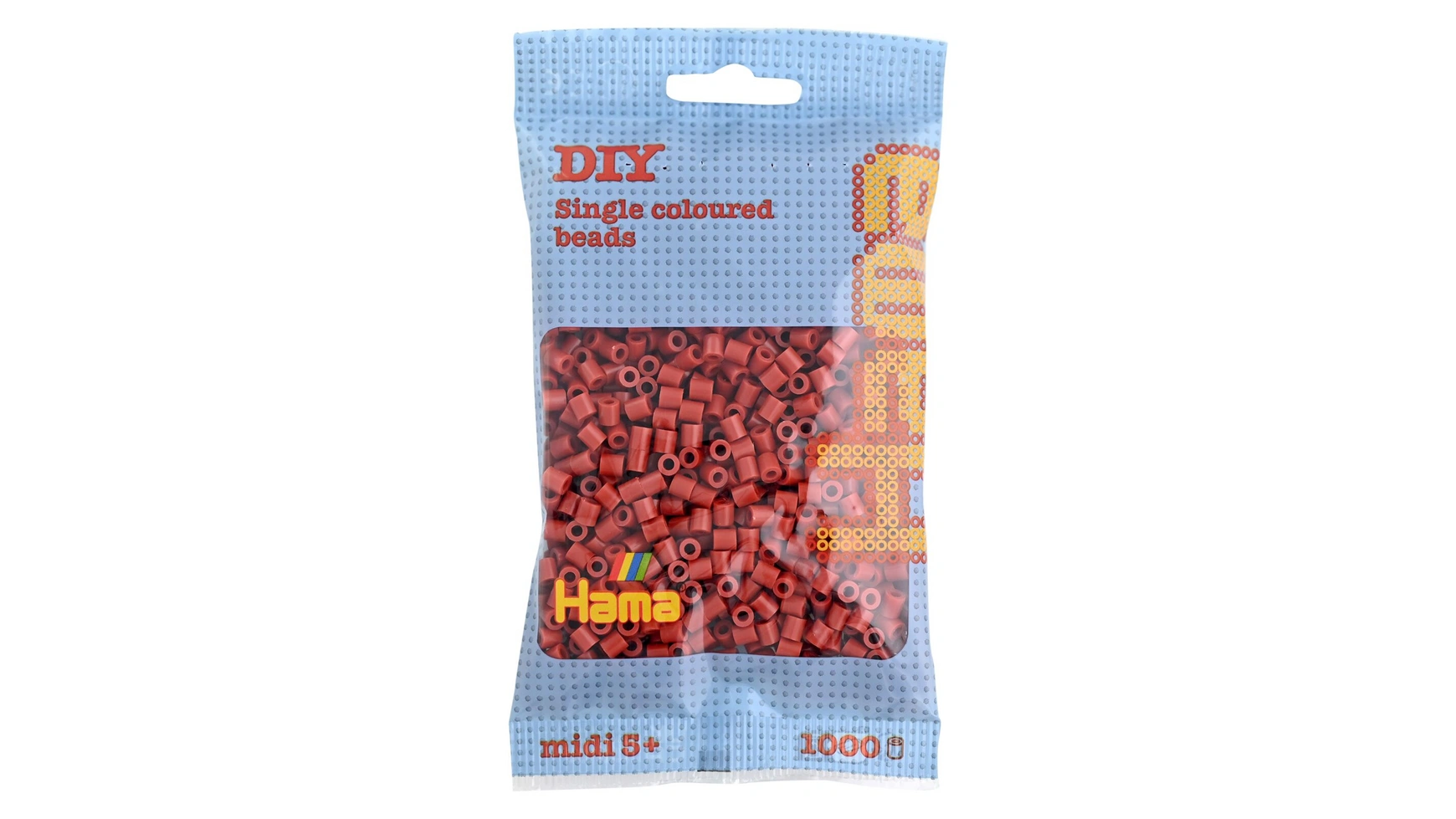 цена Гладильный бисер миди5+ сумка с бисером красный коричневый 1000 штук Hama Perlen