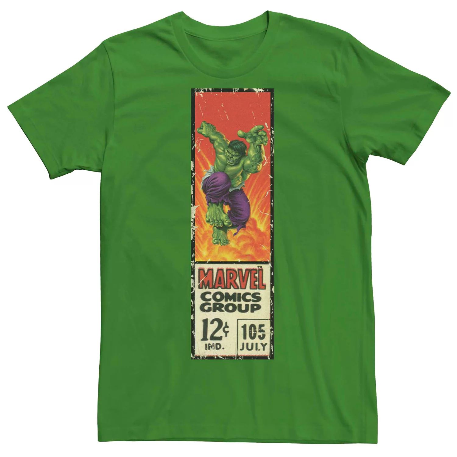 Мужская футболка с винтажной этикеткой Marvel's Comics Hulk Licensed Character