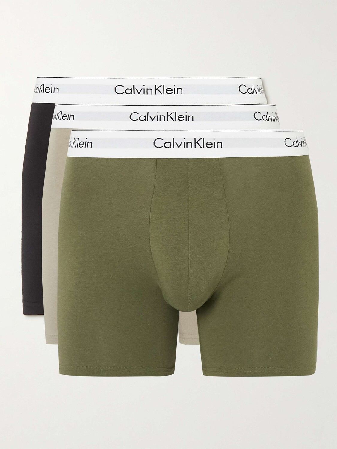 

Комплект из трех современных трусов-боксеров из эластичного хлопка CALVIN KLEIN UNDERWEAR, мульти