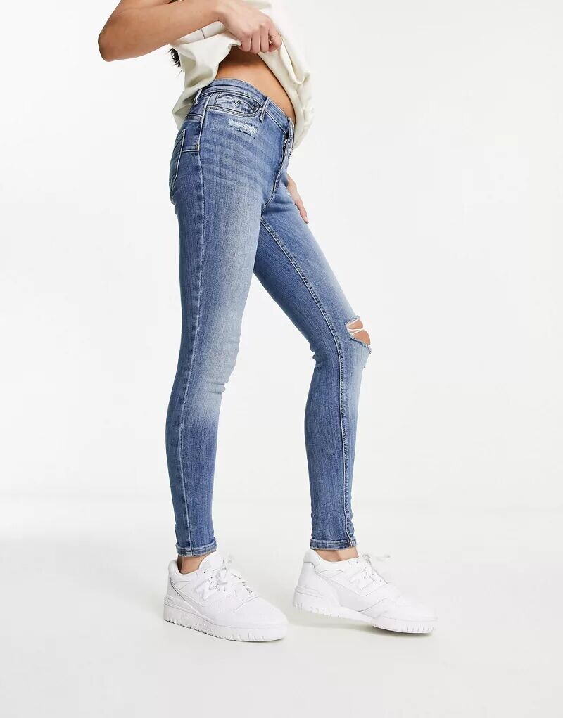 

Темно-синие джинсы средней посадки River Island Molly