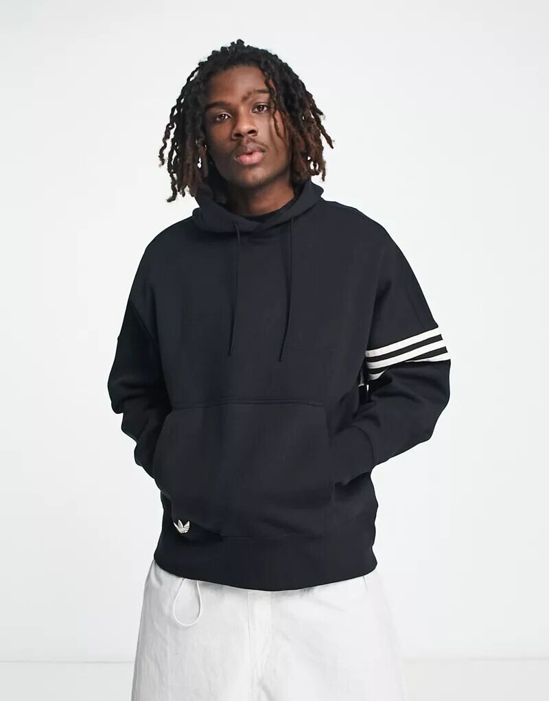 

Черная худи с 3 полосками adidas Originals Neuclassics