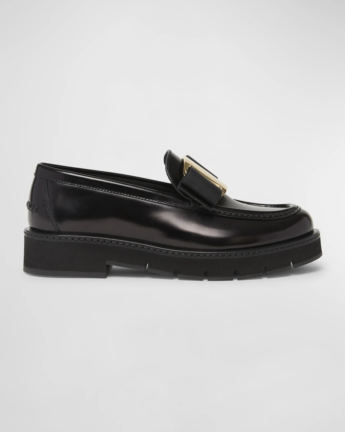 

Кожаные лоферы Mirty Vara с бантом Ferragamo, цвет Nero