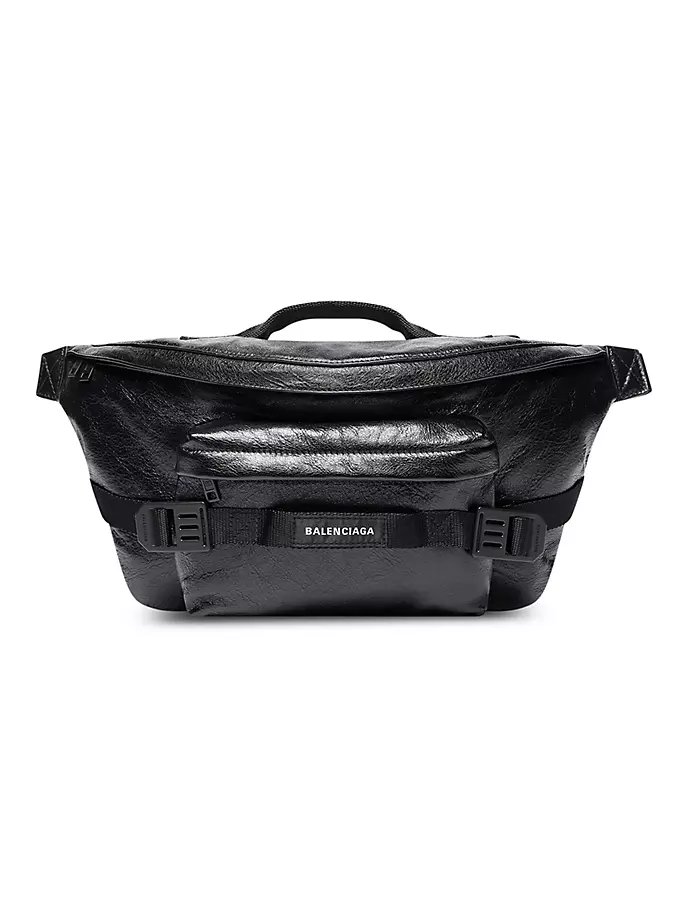 

Армейский большой поясной рюкзак Balenciaga, черный