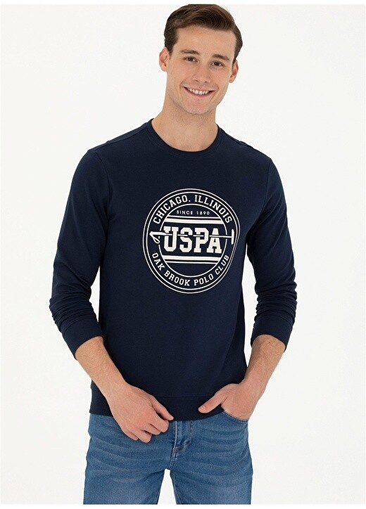 

Мужская толстовка темно-синего цвета с круглым вырезом U.S. Polo Assn., Синий