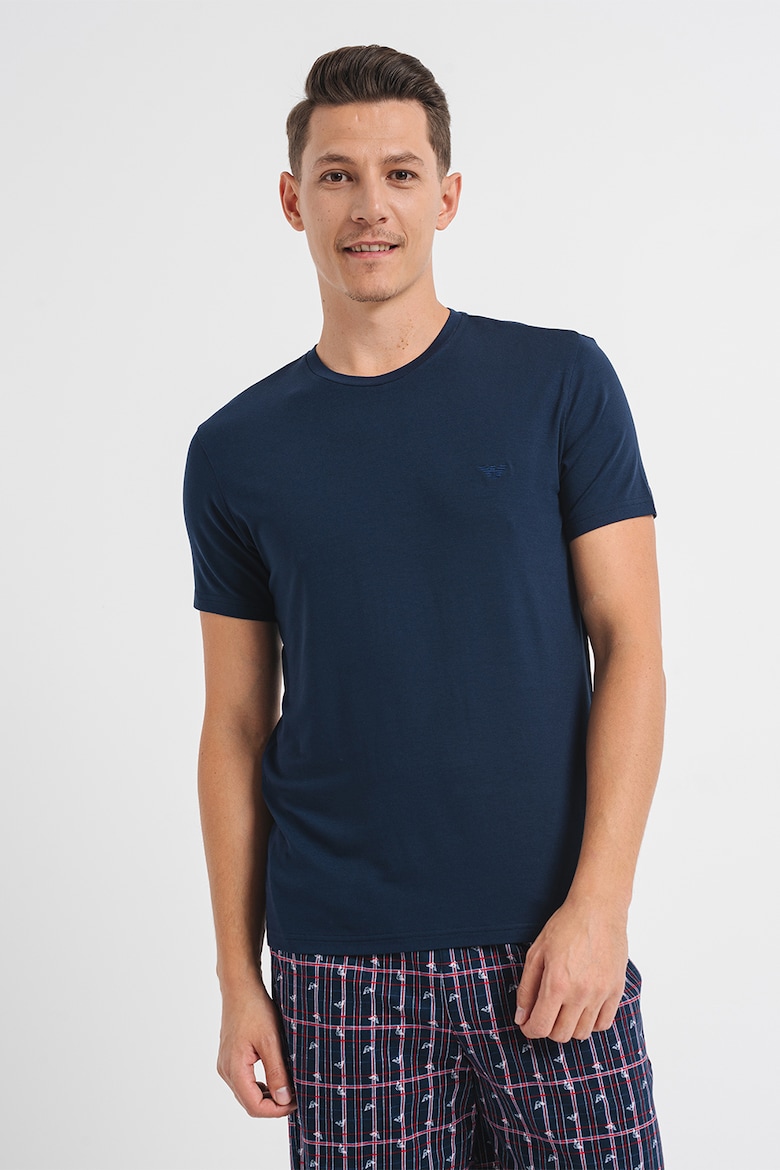 Домашняя футболка с овальным вырезом Emporio Armani Underwear, синий