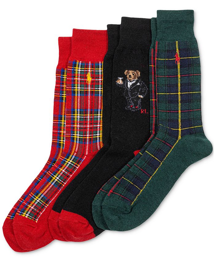 Мужские 3-комп. Подарочный набор носков Martini Bear Slack Crew Polo Ralph Lauren, мультиколор свитер из смесовой шерсти с рукавами седельками polo ralph lauren цвет mid grey donegal