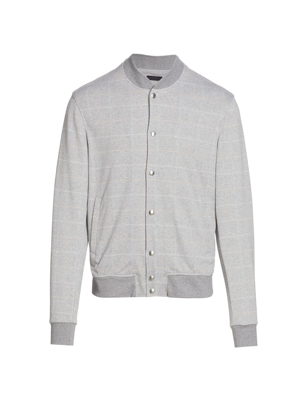 

Куртка-бомбер в клетку на кнопках Saks Fifth Avenue, Серый