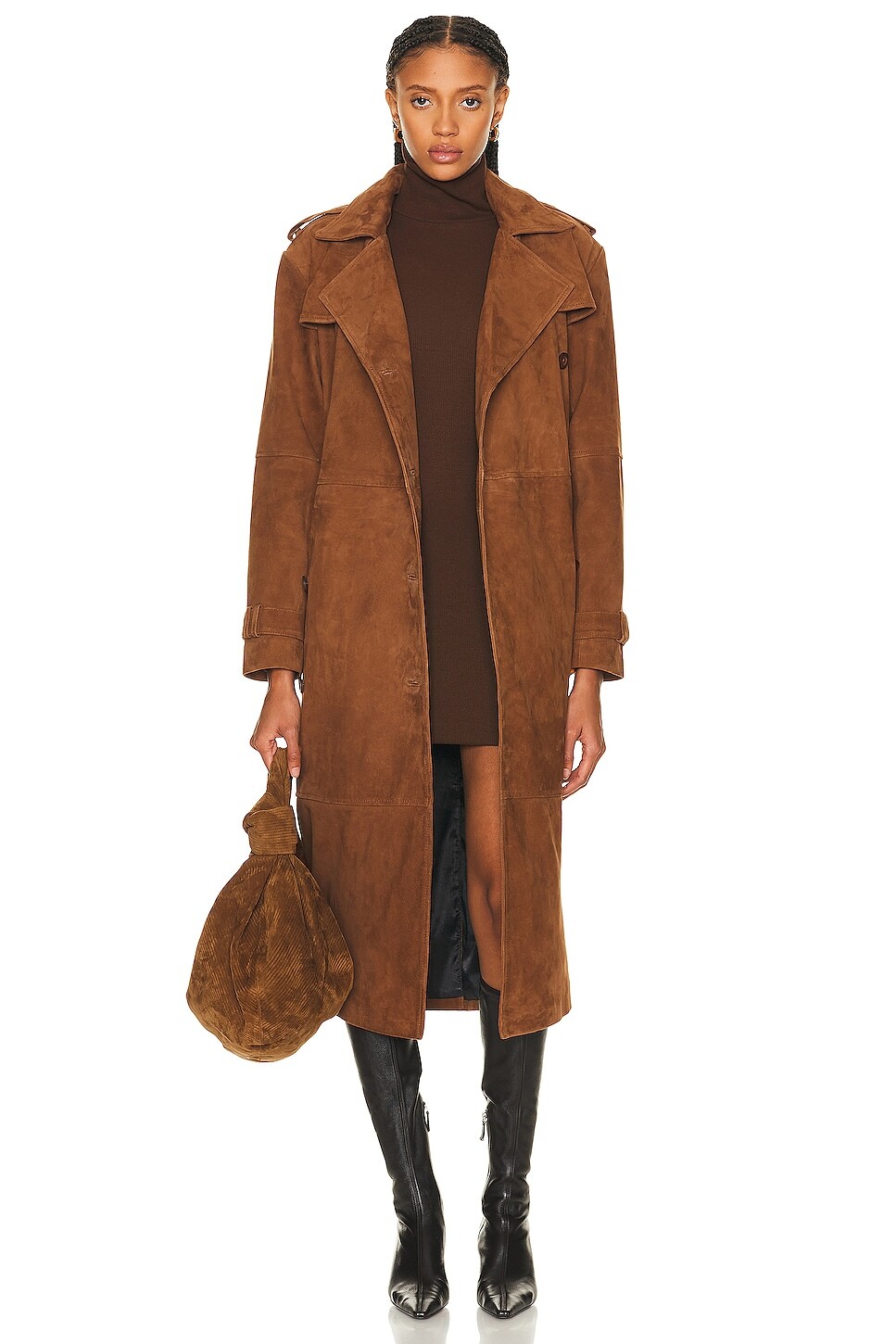 

Пальто Sprwmn Suede Trench, цвет Dark Cognac