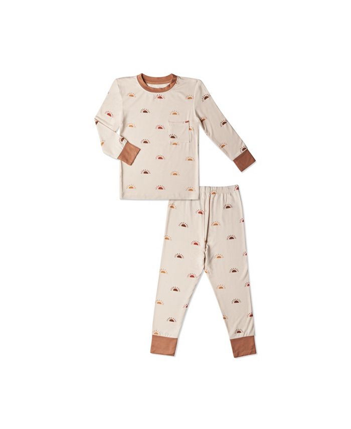 цена Двухкомпонентная пижама Emerson приталенного кроя с длинными рукавами для маленьких мальчиков Everly Grey, коричневый/бежевый