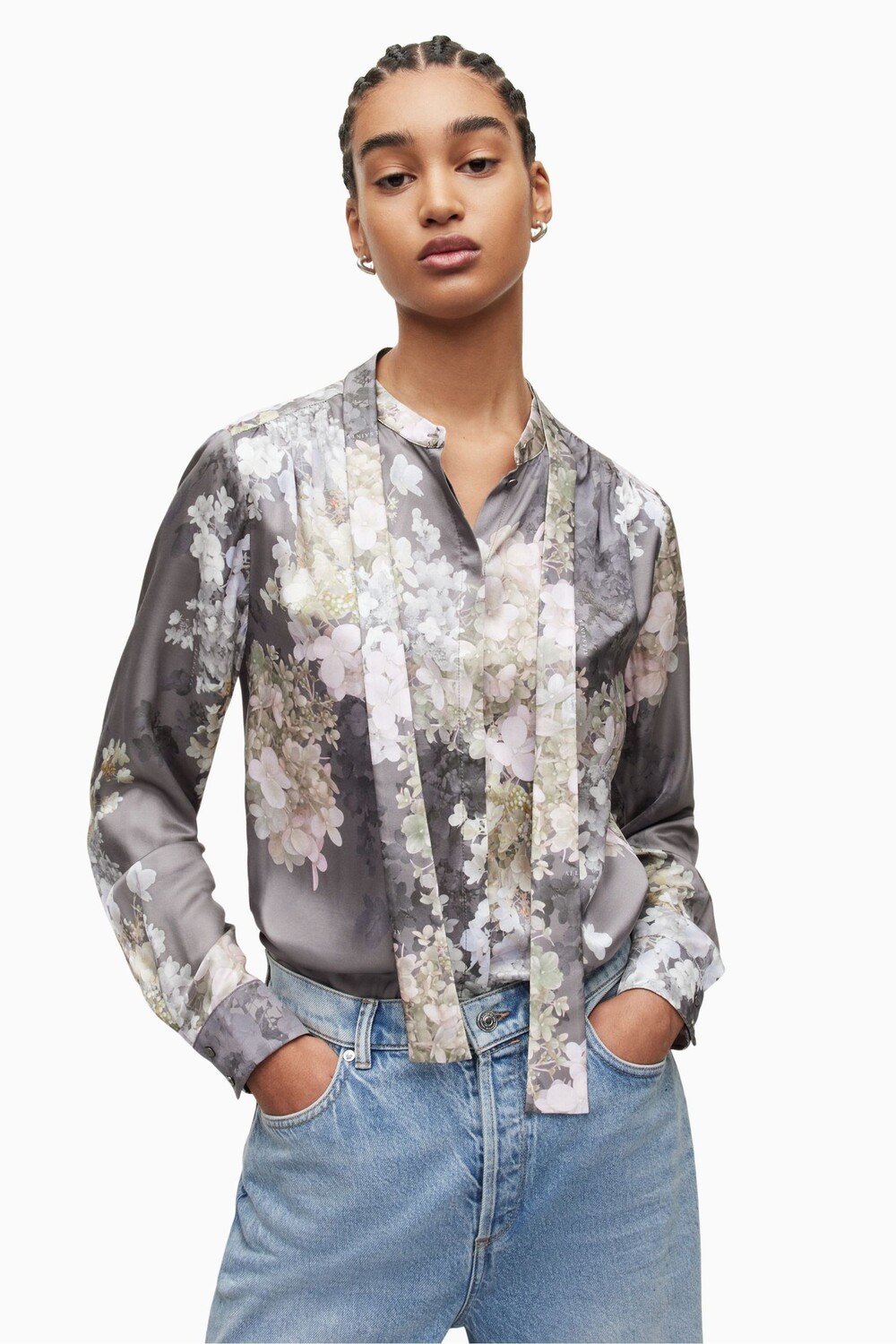 

Серая рубашка AllSaints Toni Venetia All Saints, серый