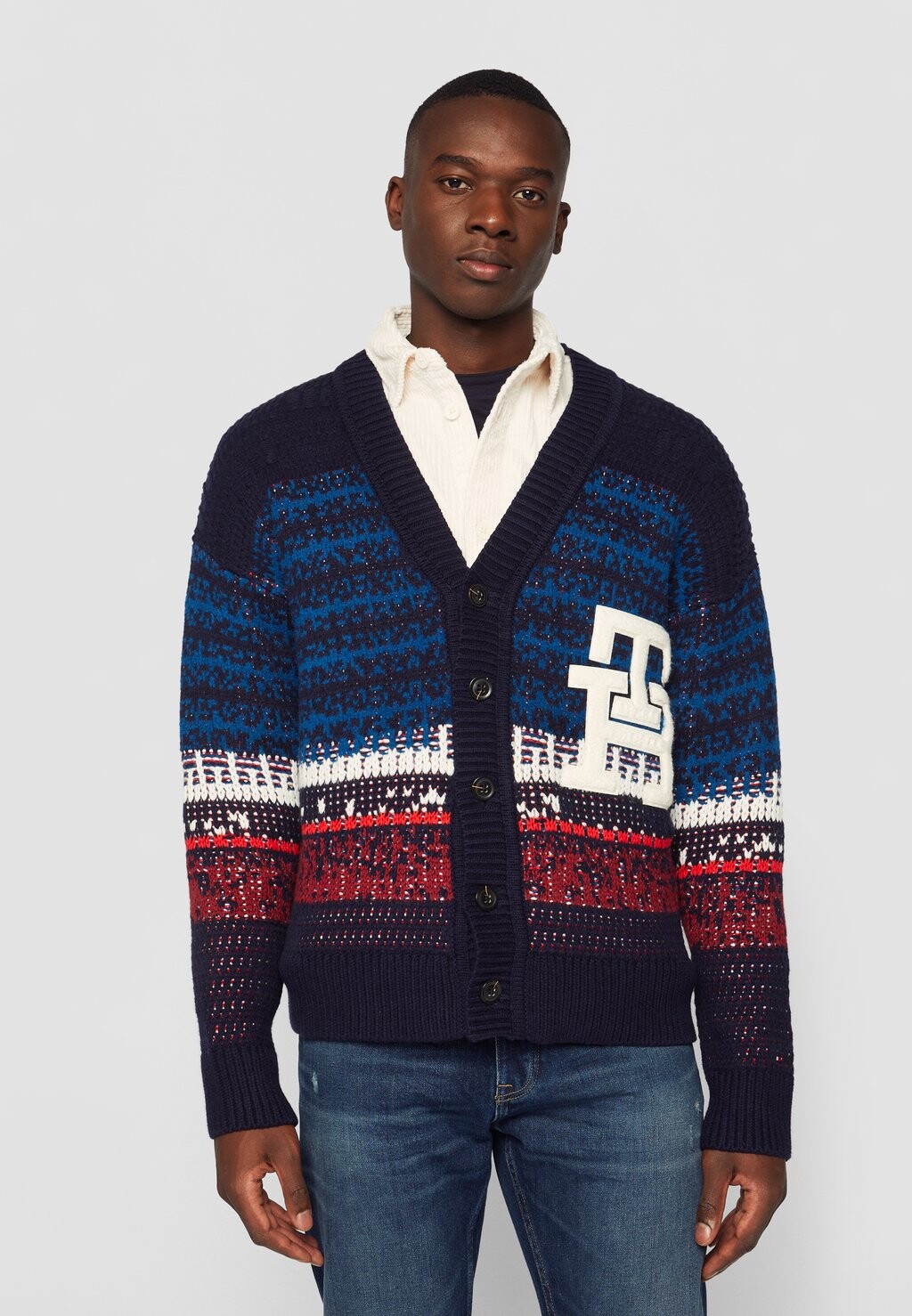 

Кардиган Ombre Textured Stripe Cardi Tommy Hilfiger, цвет desert sky multi