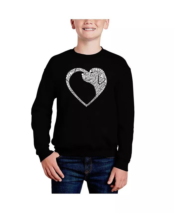 

Dog Heart — толстовка с круглым вырезом Big Boy's Word Art La Pop Art, красный