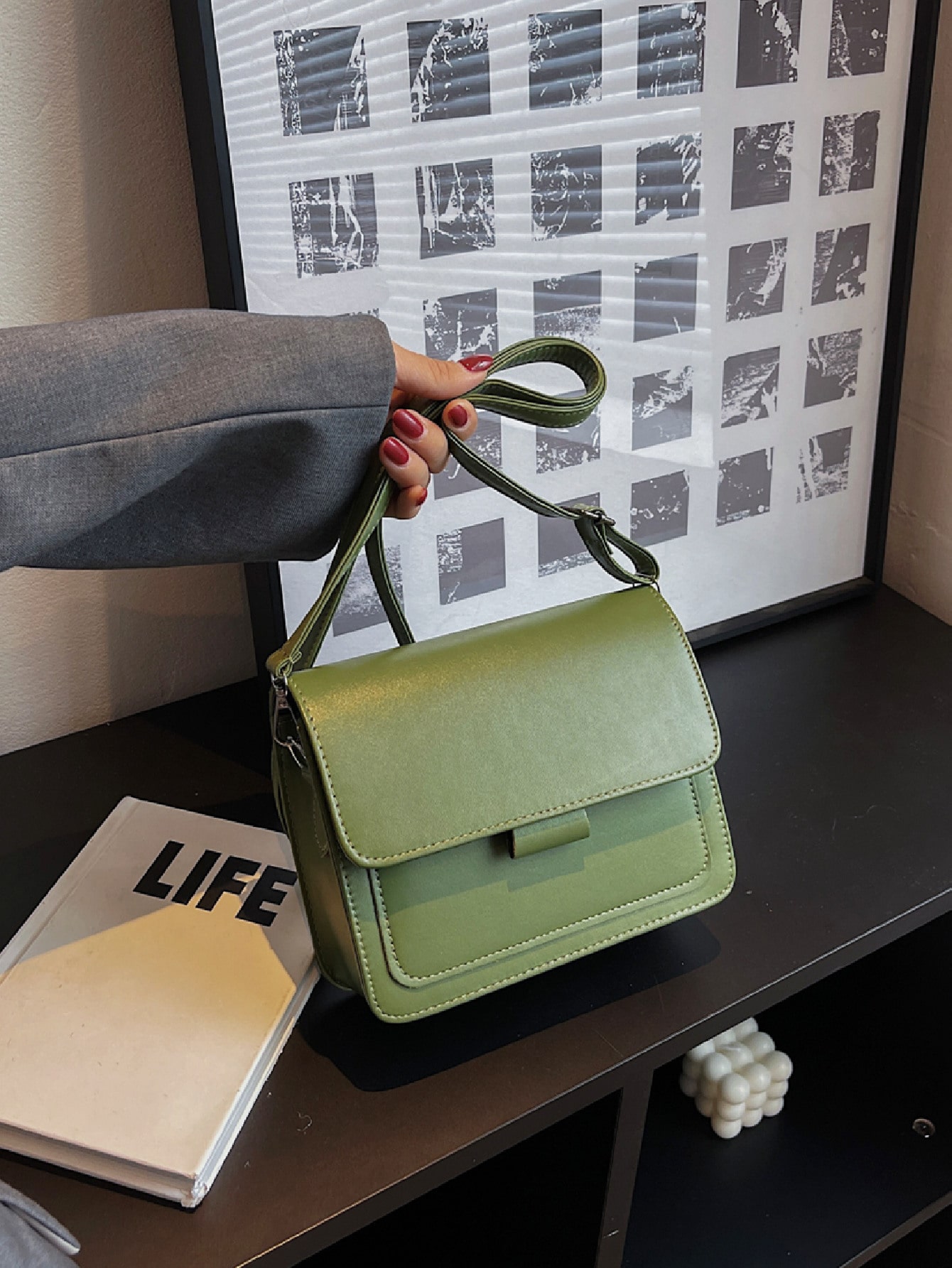 Водонепроницаемая Легкая деловая повседневная мини-квадратная сумка с клапаном для девочек-подростков, зеленый