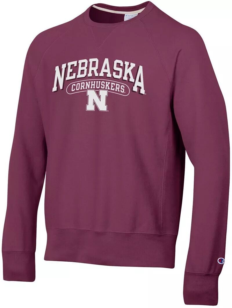 

Мужской свитшот Champion Nebraska Cornhuskers Maroon Vintage обратного переплетения с круглым вырезом