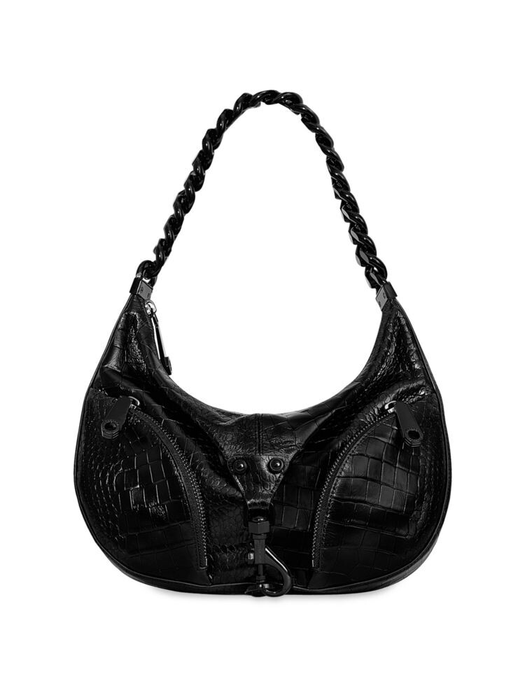 

Сумка на плечо Julian из кожи с тиснением под крокодила Rebecca Minkoff, черный