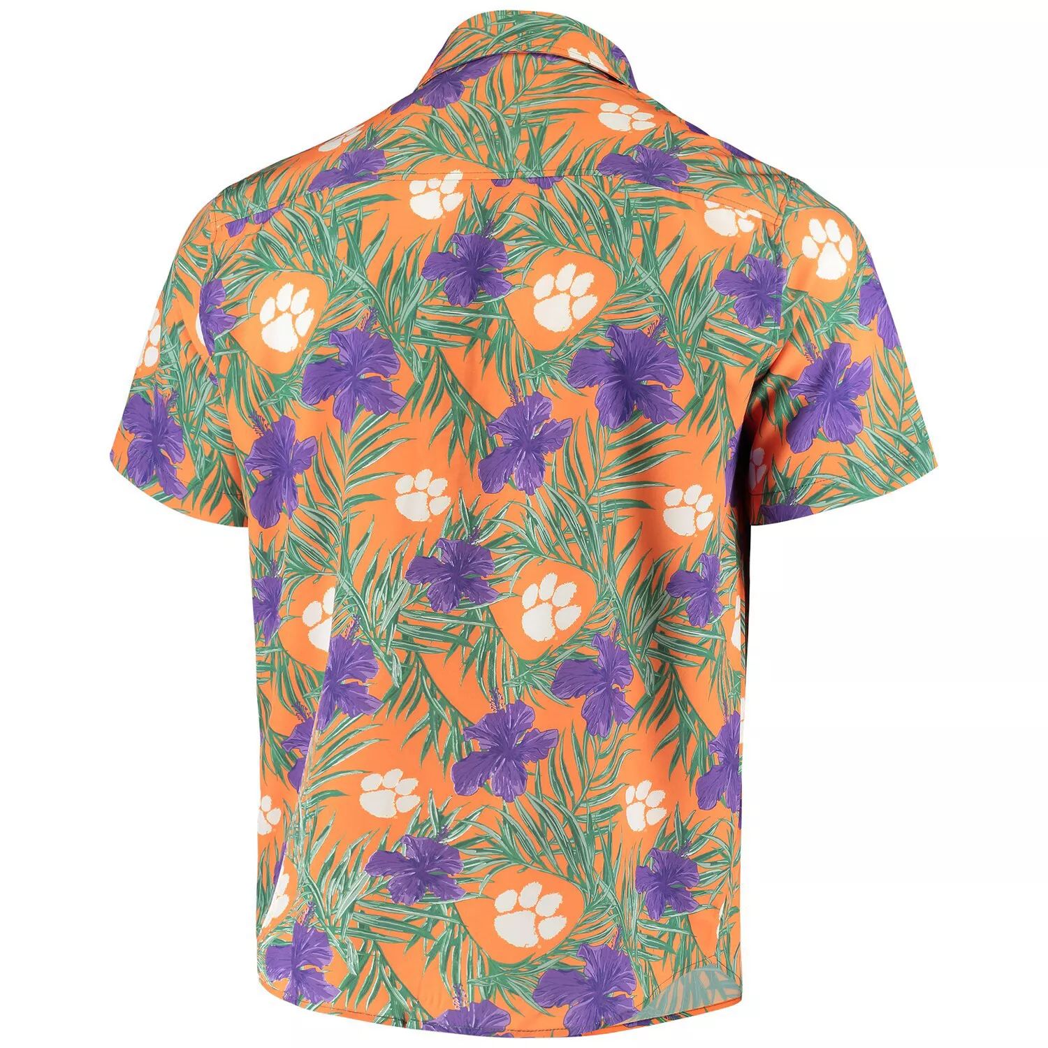 Мужская оранжевая рубашка на пуговицах с цветочным принтом Clemson Tigers